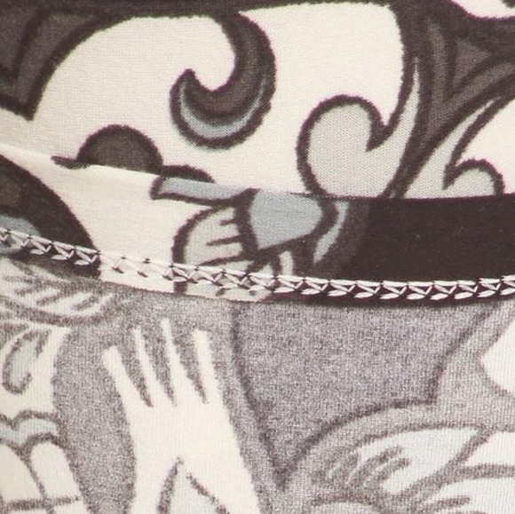 LEGGINGS DEPOT Black & White Sugar Skull Print Full Length Leggings Size 12 NWT - Picture 3 of 3